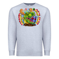 Heather Grey Merry Rexmas Premium Sweatshirt - CowhideDigitalArt