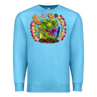 Ocean Blue Merry Rexmas Premium Sweatshirt - CowhideDigitalArt