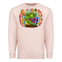 Pale Pink Merry Rexmas Premium Sweatshirt - CowhideDigitalArt