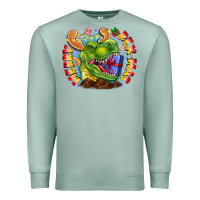 Seafoam Merry Rexmas Premium Sweatshirt - CowhideDigitalArt