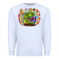 White Merry Rexmas Premium Sweatshirt - CowhideDigitalArt