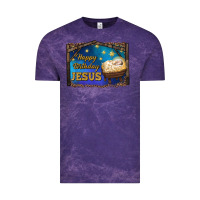 Cloud Purple happy birthday jesus Vintage Tee - RanaPortraitStore