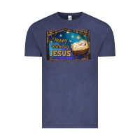 Vintage Denim happy birthday jesus Vintage Tee - RanaPortraitStore