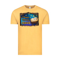 Vintage Mustard happy birthday jesus Vintage Tee - RanaPortraitStore
