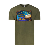 Vintage Olive happy birthday jesus Vintage Tee - RanaPortraitStore