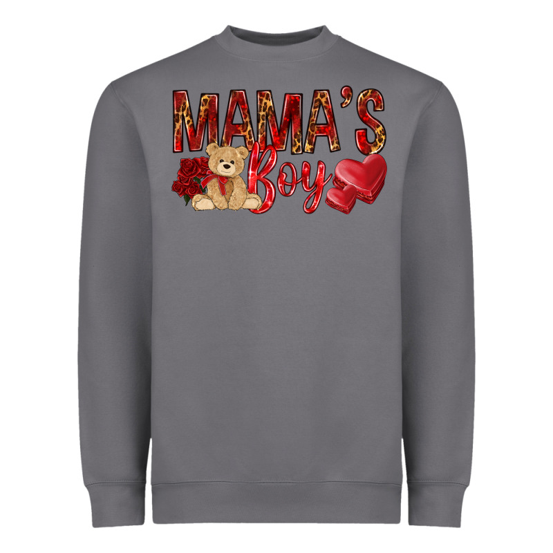 Mamas Boy With Leopard Mother's Day Heavyweight Sweatshirt by HowdyJamesFarm | Teevron