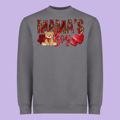 Mamas Boy With Leopard Mother's Day Heavyweight Sweatshirt Designed By Howdyjamesfarm