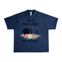 Navy I'm A Dog & Horse Kind Of Queen Pet Lover Owner Urban Heavy Tee - Bettercallsaul