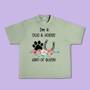 I'm A Dog & Horse Kind Of Queen Pet Lover Owner Urban Heavy Tee Designed By Bettercallsaul