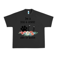 Pigment Black I'm A Dog & Horse Kind Of Queen Pet Lover Owner Urban Heavy Tee - Bettercallsaul
