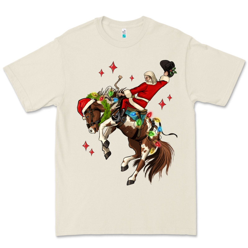 Christmas Cowboy Santa Premium Tee by MaliasSmallBusiness | Teevron