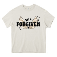 Cream forgiven christian angel wings Heavy Core Tee - MaliasSmallBusiness