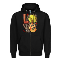 Black love softball Zipper Hoodie - FaDigitalArtStudio