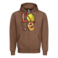 Chestnut love softball Zipper Hoodie - FaDigitalArtStudio