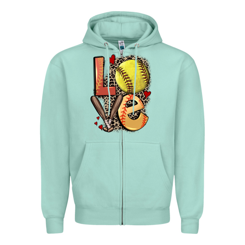 Love Softball Zipper Hoodie by FaDigitalArtStudio | Teevron