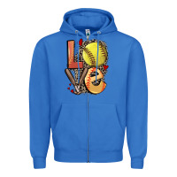 True Royal love softball Zipper Hoodie - FaDigitalArtStudio