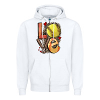 White love softball Zipper Hoodie - FaDigitalArtStudio