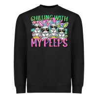 Black Chilling with my peeps Easter bunnies Heavyweight Sweatshirt - CowGirlArtShop