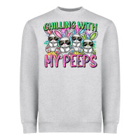 Chilling With My Peeps Easter Bunnies Heavyweight Sweatshirt | Teevron