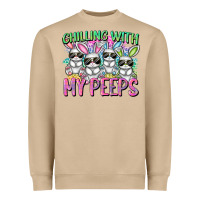Mushroom Chilling with my peeps Easter bunnies Heavyweight Sweatshirt - CowGirlArtShop