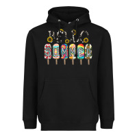 Black name vibrant summer greeting with popsicles Heavyweight Hoodie - CowhideDigitalArt