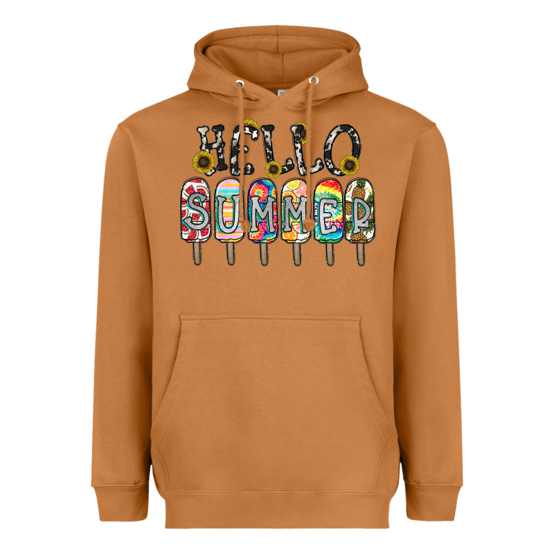 Name Vibrant Summer Greeting With Popsicles Heavyweight Hoodie by CowhideDigitalArt | Teevron