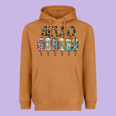 Name Vibrant Summer Greeting With Popsicles Heavyweight Hoodie Designed By Cowhidedigitalart