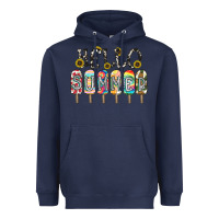 Navy name vibrant summer greeting with popsicles Heavyweight Hoodie - CowhideDigitalArt