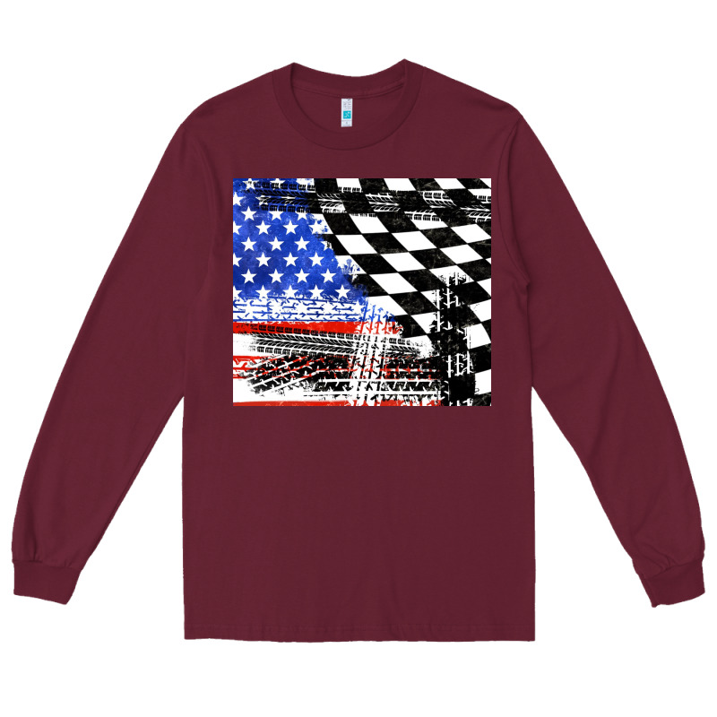 Racing Checkered Flag Tumbler Tbs Long Sleeve Tee by TumblerDesignByShophia | Teevron