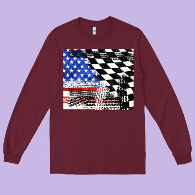 Racing Checkered Flag Tumbler Tbs Long Sleeve Tee Designed By Tumblerdesignbyshophia
