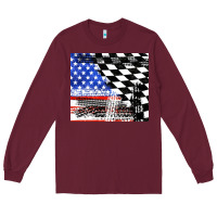 Burgundy racing checkered flag tumbler tbs Long Sleeve Tee - TumblerDesignByShophia