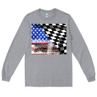 Heather Grey racing checkered flag tumbler tbs Long Sleeve Tee - TumblerDesignByShophia