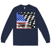 Navy racing checkered flag tumbler tbs Long Sleeve Tee - TumblerDesignByShophia