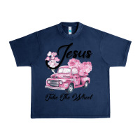 Navy Leopard Floral Pink Car Jesus Take The Wheel Urban Heavy Tee - Bettercallsaul