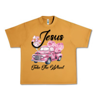 Peanut Butter Leopard Floral Pink Car Jesus Take The Wheel Urban Heavy Tee - Bettercallsaul