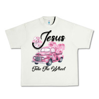 Pistachio Leopard Floral Pink Car Jesus Take The Wheel Urban Heavy Tee - Bettercallsaul