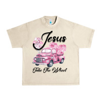 Sandshell Leopard Floral Pink Car Jesus Take The Wheel Urban Heavy Tee - Bettercallsaul