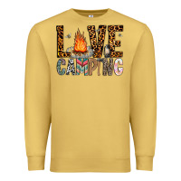 Antique Gold Love Camping Premium Sweatshirt - CowhideDigitalArt
