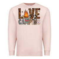 Pale Pink Love Camping Premium Sweatshirt - CowhideDigitalArt