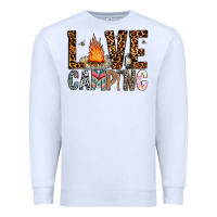 White Love Camping Premium Sweatshirt - CowhideDigitalArt