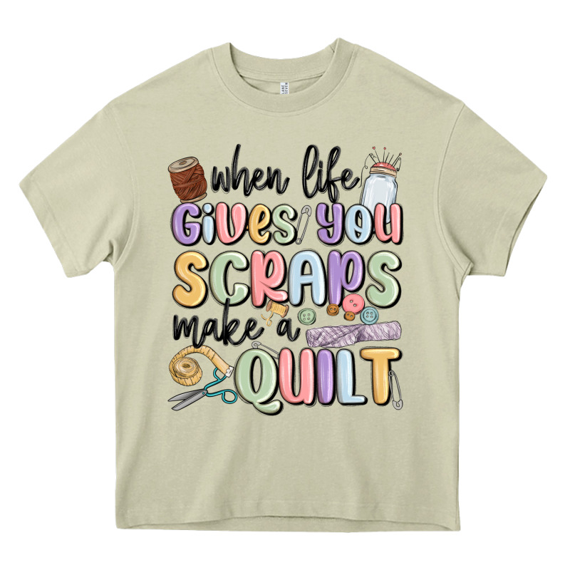 When Life Gives You Scraps Make A Quilt Heavy Core Tee by MaliasSmallBusiness | Teevron
