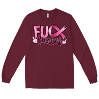 Burgundy fuck breast cancer Long Sleeve Tee - RanaPortraitStore