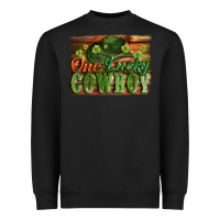 Black One lucky Cowboy St. Patrick's Day Heavyweight Sweatshirt - CowGirlArtShop