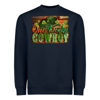 Navy One lucky Cowboy St. Patrick's Day Heavyweight Sweatshirt - CowGirlArtShop