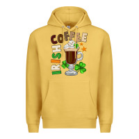 Antique Gold Irish coffee St. Patrick's Day Premium Hoodie - FaDigitalArtStudio