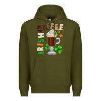 Army Green Irish coffee St. Patrick's Day Premium Hoodie - FaDigitalArtStudio