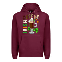 Burgundy Irish coffee St. Patrick's Day Premium Hoodie - FaDigitalArtStudio