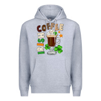 Heather Grey Irish coffee St. Patrick's Day Premium Hoodie - FaDigitalArtStudio
