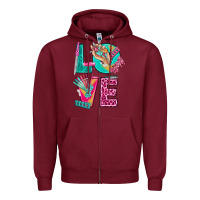 Burgundy love with nail elements bbs Zipper Hoodie - BundleAndBundleShop