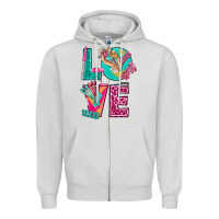 Dove Grey love with nail elements bbs Zipper Hoodie - BundleAndBundleShop